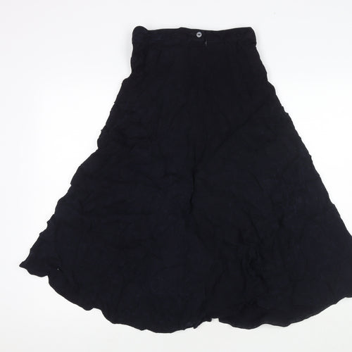 Marks and Spencer Womens Black Paisley Cupro Maxi Skirt Size 12 Zip