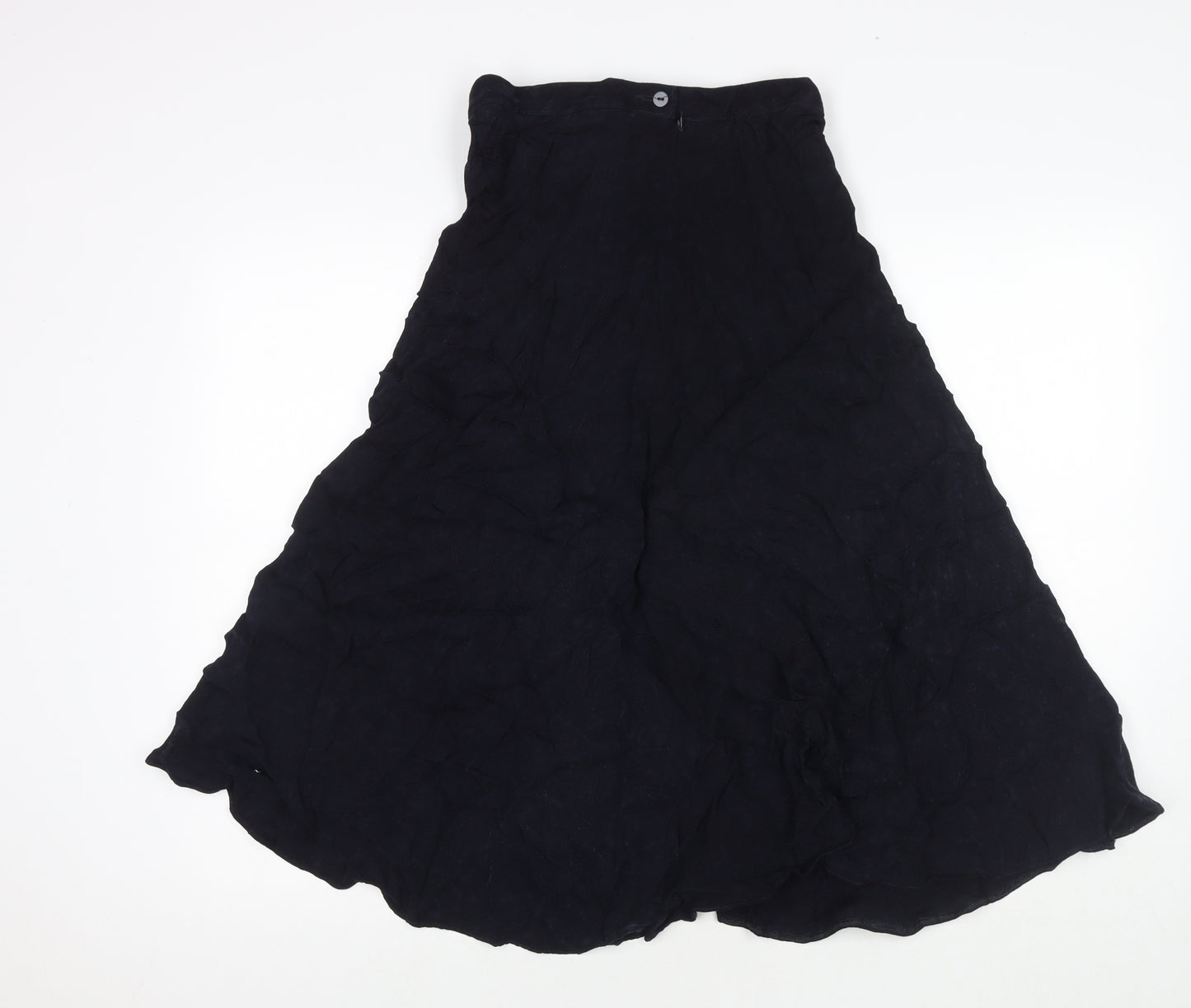 Marks and Spencer Womens Black Paisley Cupro Maxi Skirt Size 12 Zip