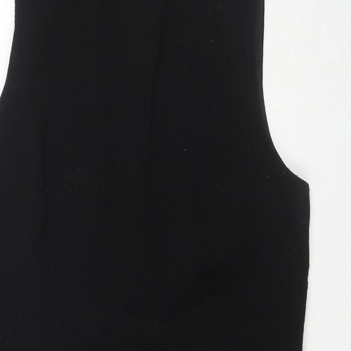 ASOS Womens Black Polyester A-Line Size 10 Round Neck Zip - Jeweled Detail
