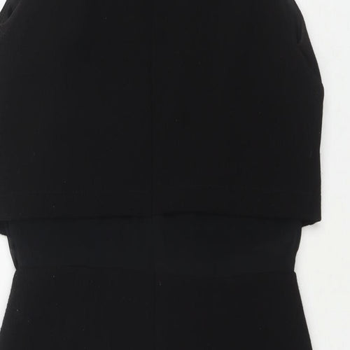 ASOS Womens Black Polyester A-Line Size 10 Round Neck Zip - Jeweled Detail