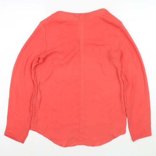 Zara Womens Red Polyester Basic Blouse Size XS V-Neck