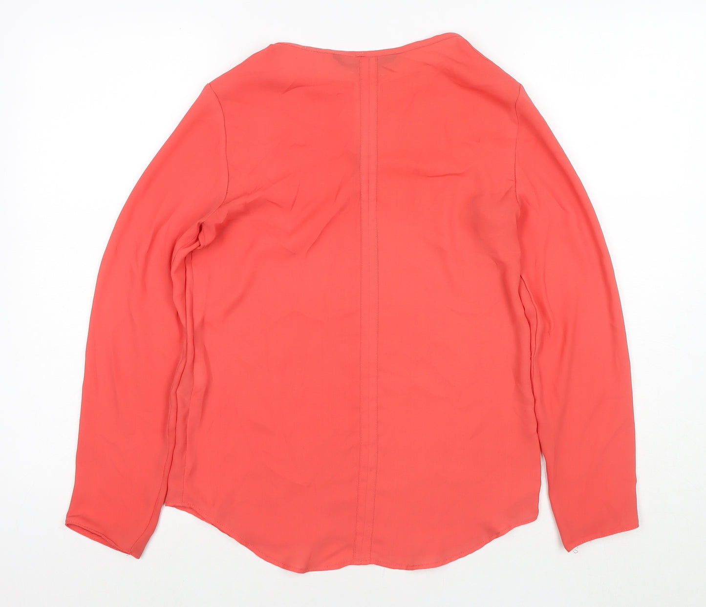 Zara Womens Red Polyester Basic Blouse Size XS V-Neck