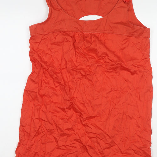 New Look Womens Red Cotton Tank Dress Size 16 Round Neck Pullover
