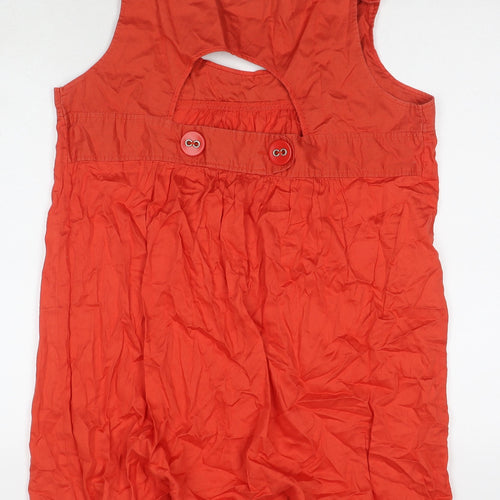 New Look Womens Red Cotton Tank Dress Size 16 Round Neck Pullover