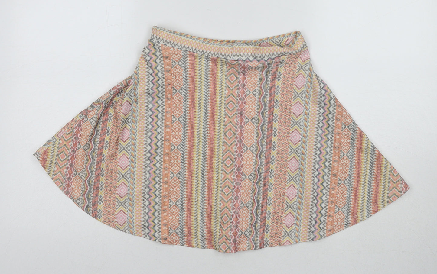 River Island Womens Multicoloured Geometric Cotton Swing Skirt Size 6