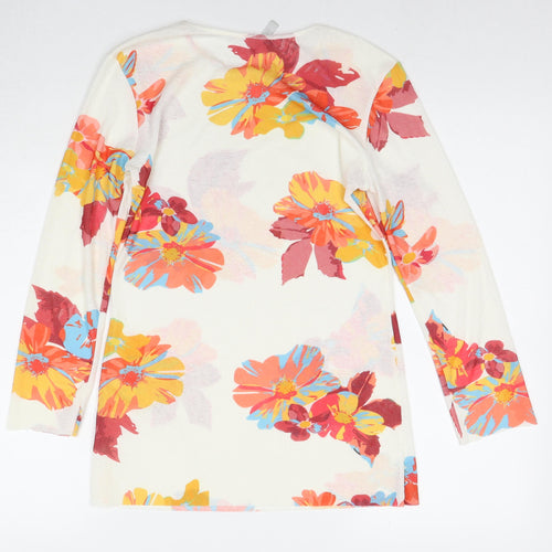 Zara Womens Multicoloured Floral Polyester Tunic Blouse Size M Round Neck