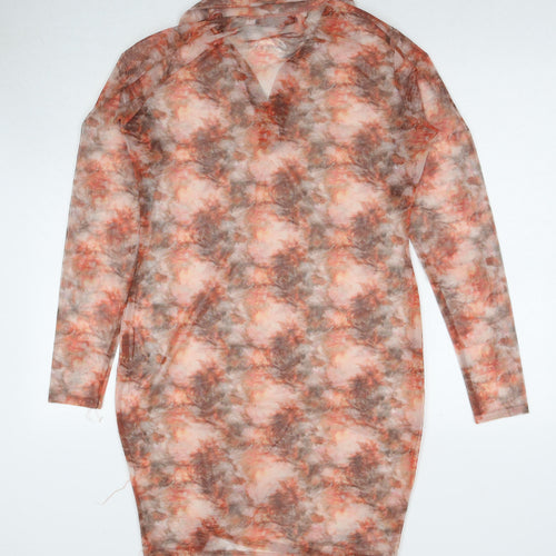 PRETTYLITTLETHING Womens Multicoloured Polyester Shirt Dress Size 16 Collared Button