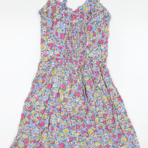 Boohoo Womens Multicoloured Floral Viscose Fit & Flare Size 6 V-Neck Pullover