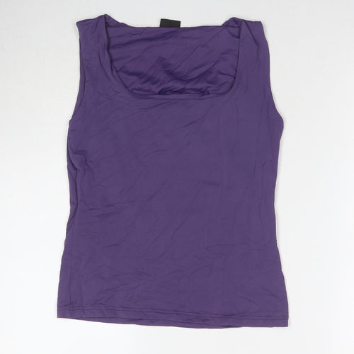 Loge Womens Purple Polyamide Basic Tank Size 14 Round Neck