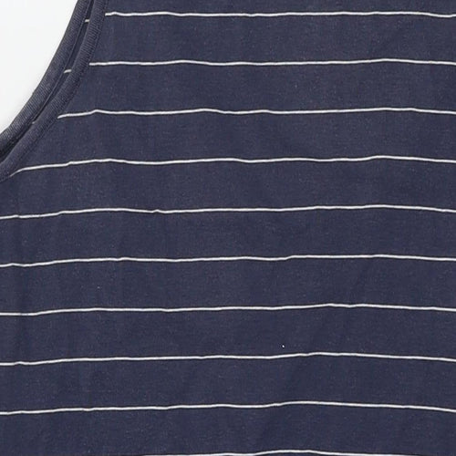 Racing Green Womens Blue Striped Cotton Tank Dress Size 18 Round Neck Pullover