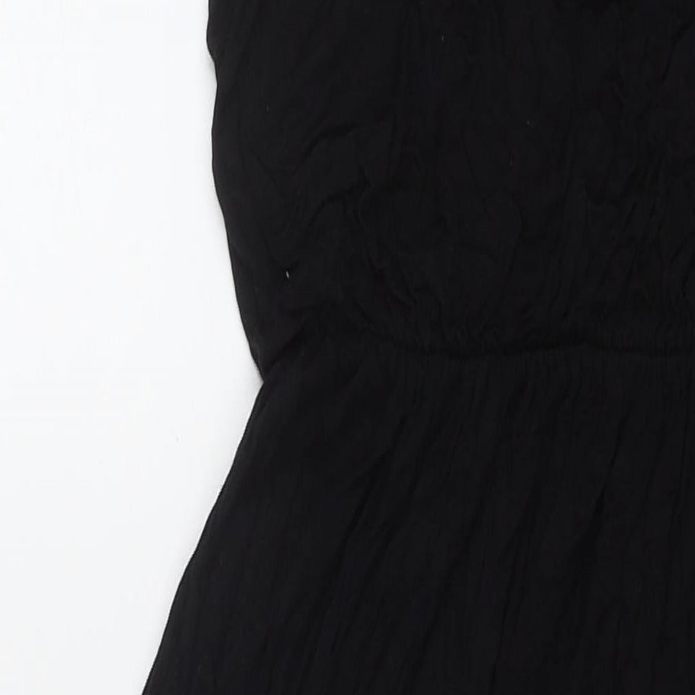Boohoo Womens Black Viscose Maxi Size 12 Scoop Neck Pullover