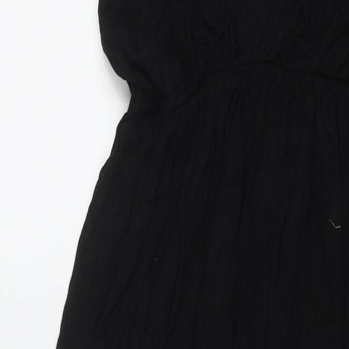 Boohoo Womens Black Viscose Maxi Size 12 Scoop Neck Pullover
