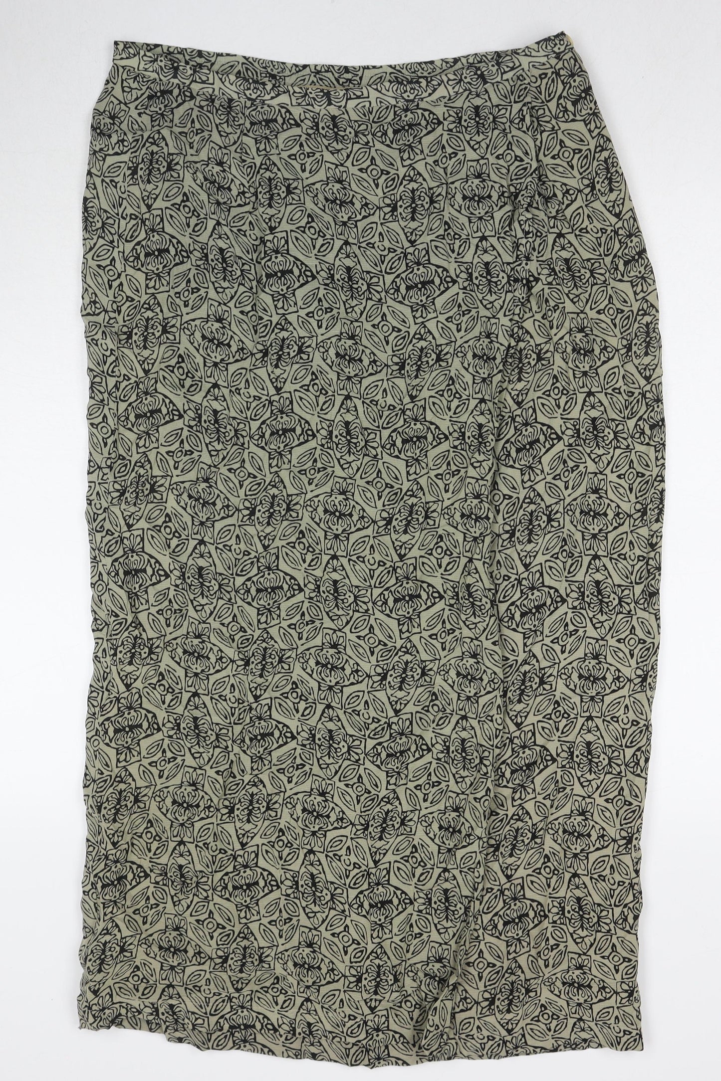 Windsmoor Womens Gold Geometric Viscose Maxi Skirt Size 14 Zip