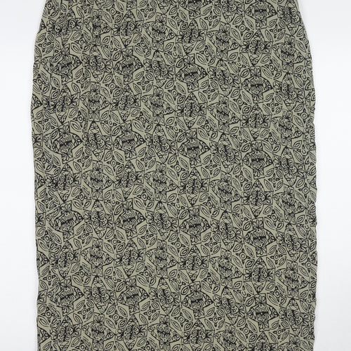 Windsmoor Womens Gold Geometric Viscose Maxi Skirt Size 14 Zip
