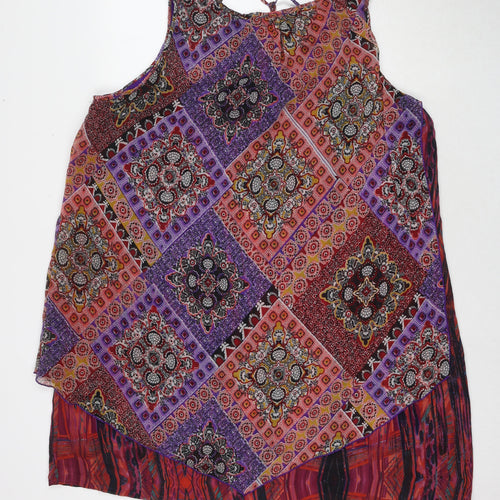 Klass Womens Multicoloured Geometric Polyester Kaftan Size 20 Round Neck Pullover