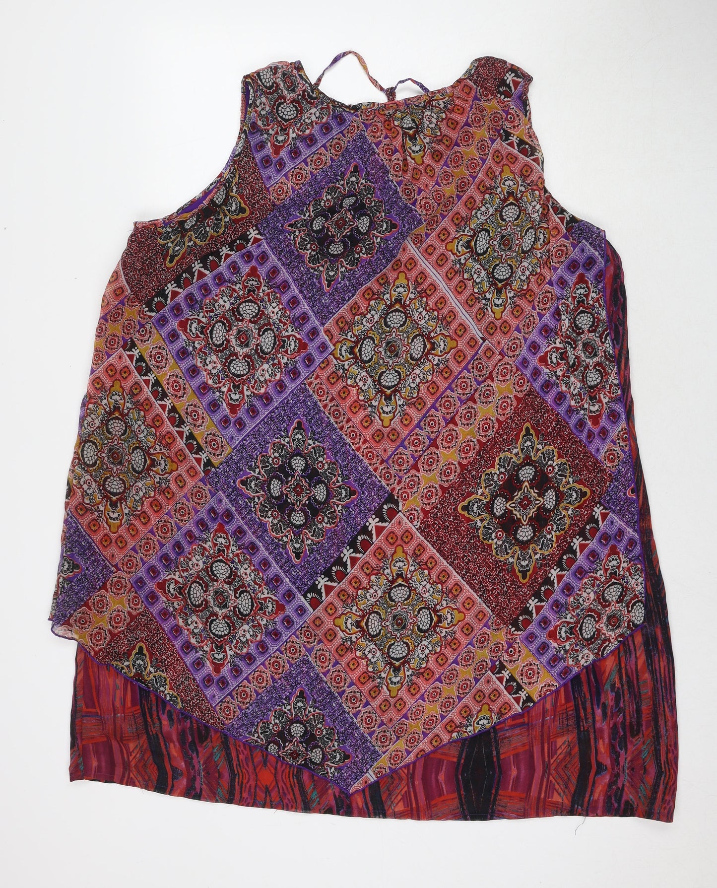 Klass Womens Multicoloured Geometric Polyester Kaftan Size 20 Round Neck Pullover