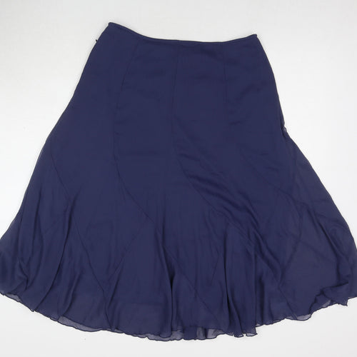Damart Womens Blue Polyester Maxi Skirt Size 16 Zip