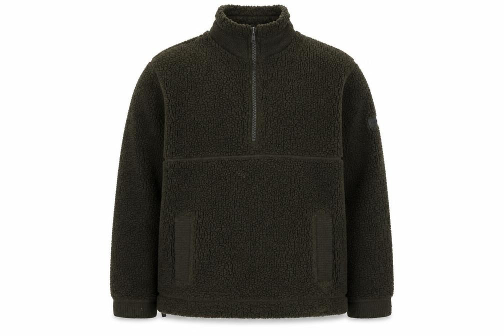 Front view of Atlantic Terrain men’s green polyester pullover sweatshirt, size M