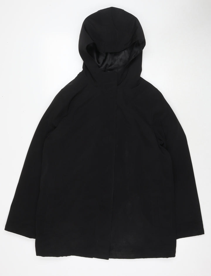 BHS Womens Black Parka Jacket Size 12 Zip