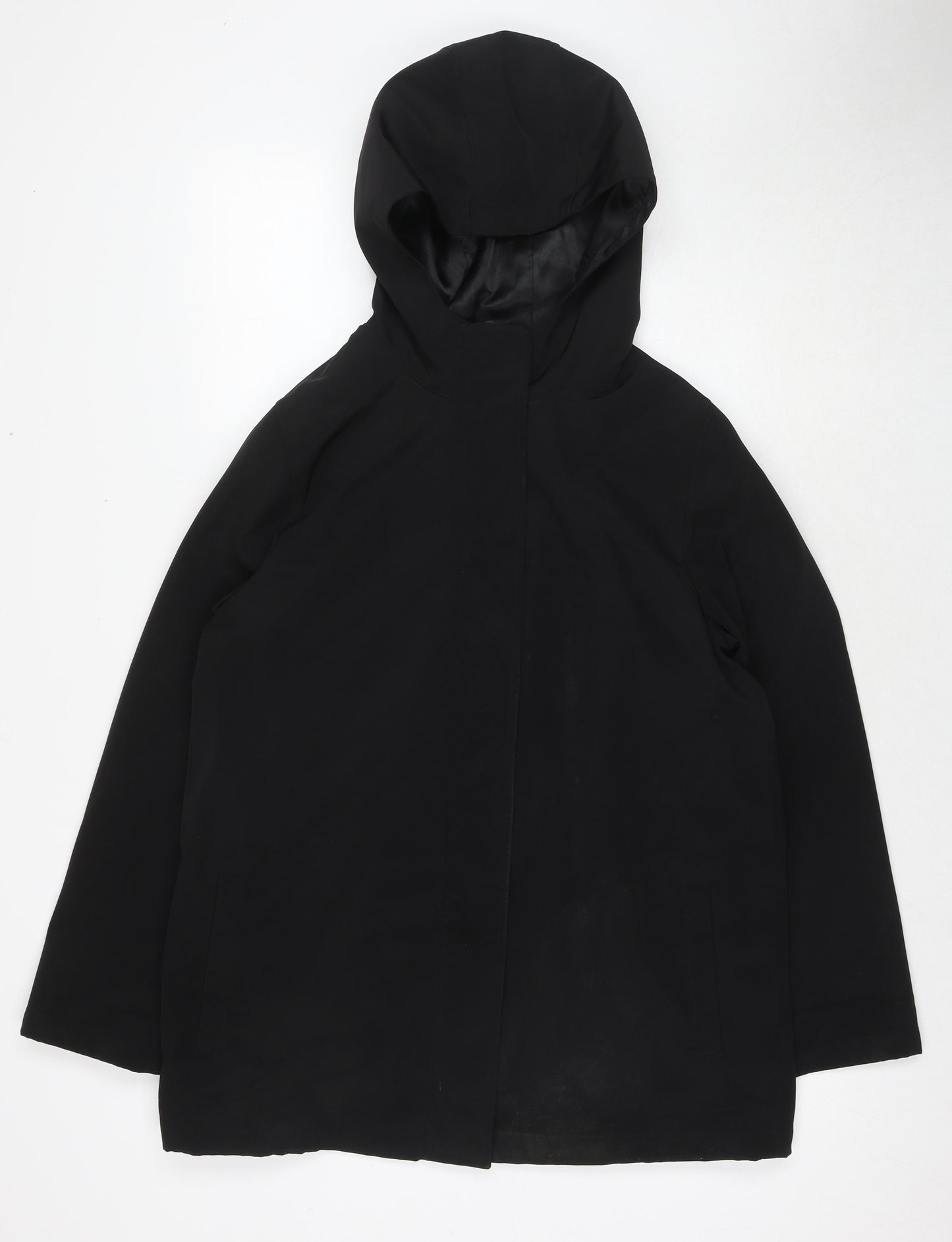 BHS Womens Black Parka Jacket Size 12 Zip