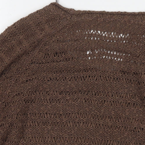 Marks and Spencer Womens Brown Round Neck Acrylic Pullover Jumper Size 8