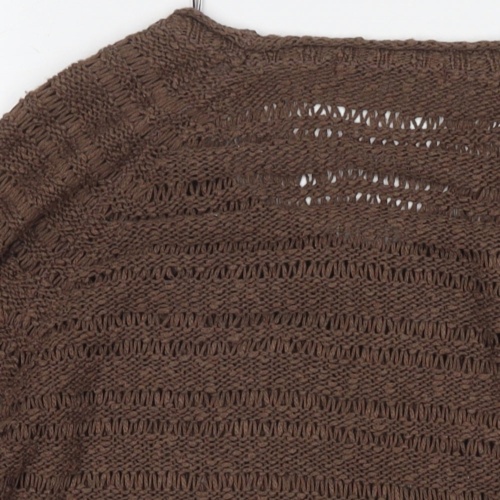 Marks and Spencer Womens Brown Round Neck Acrylic Pullover Jumper Size 8