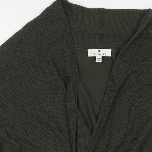TOM TAILOR Womens Green V-Neck Cotton Cardigan Jumper Size XS
