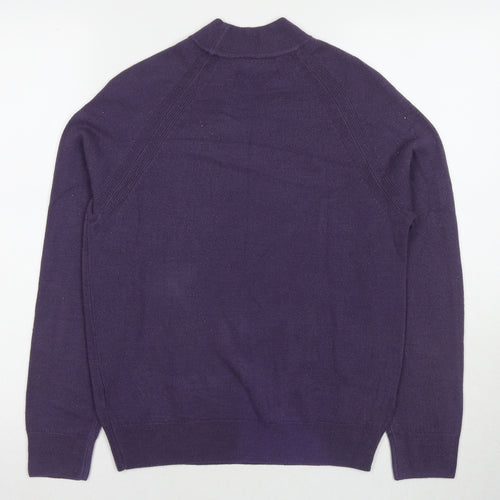 Marks and Spencer Womens Purple Round Neck Acrylic Pullover Jumper Size 12