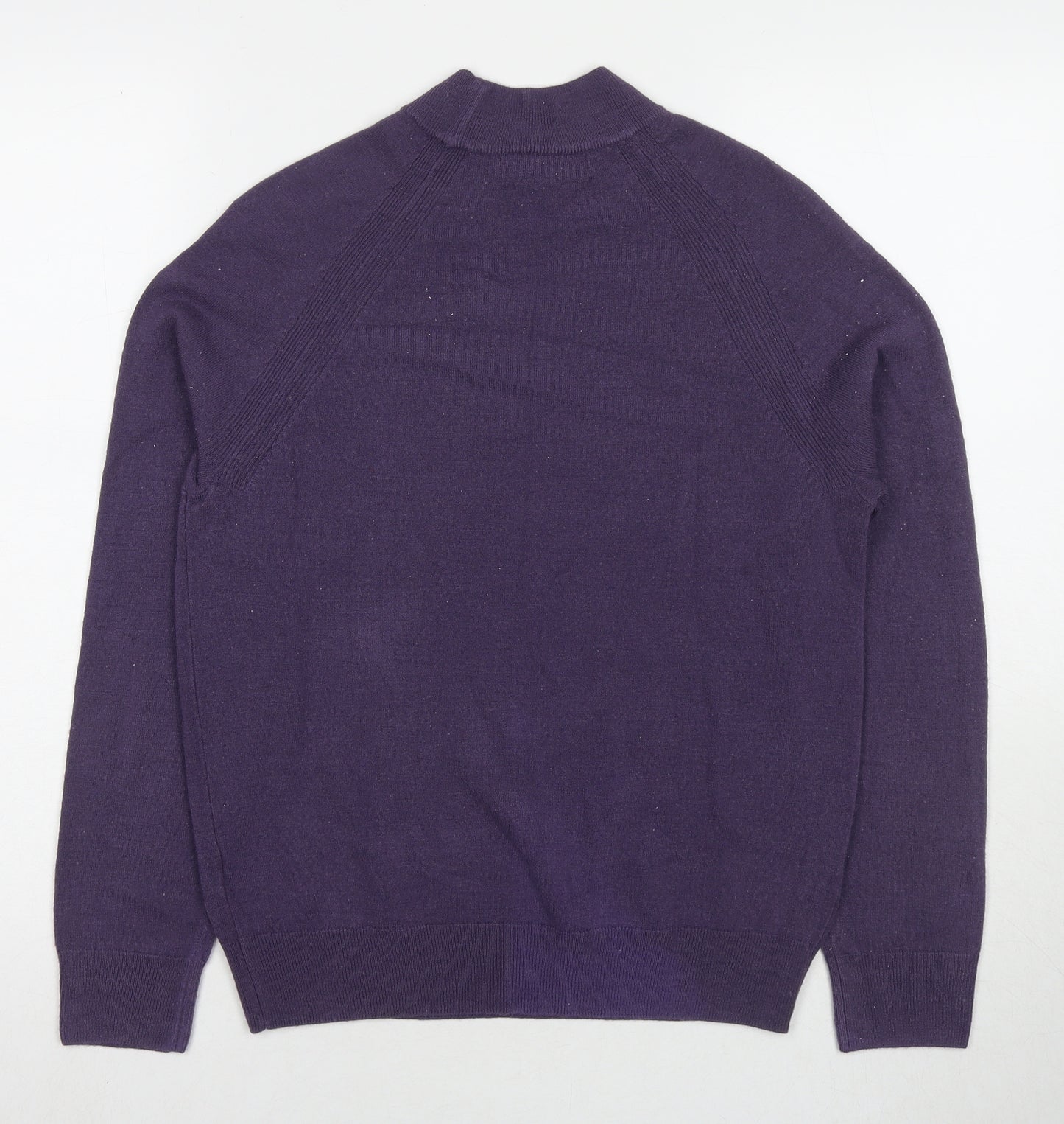 Marks and Spencer Womens Purple Round Neck Acrylic Pullover Jumper Size 12
