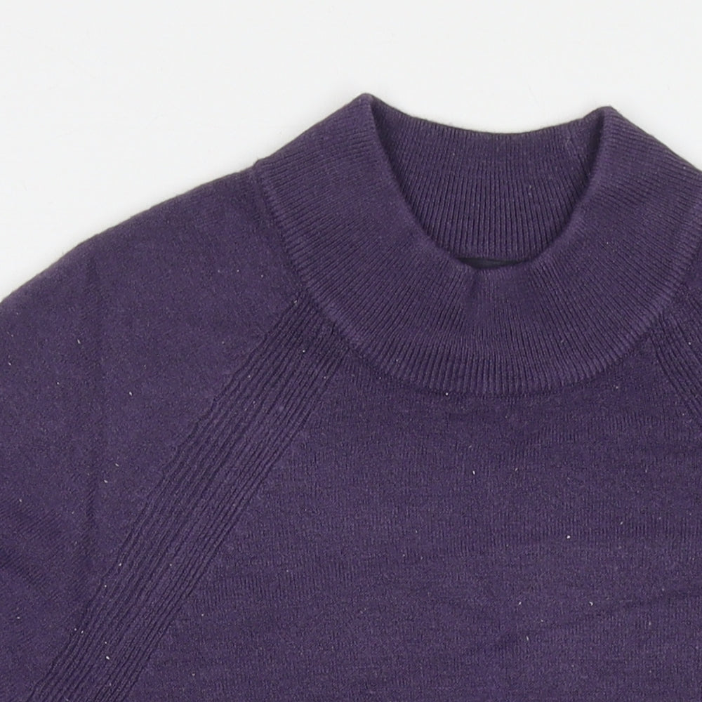 Marks and Spencer Womens Purple Round Neck Acrylic Pullover Jumper Size 12