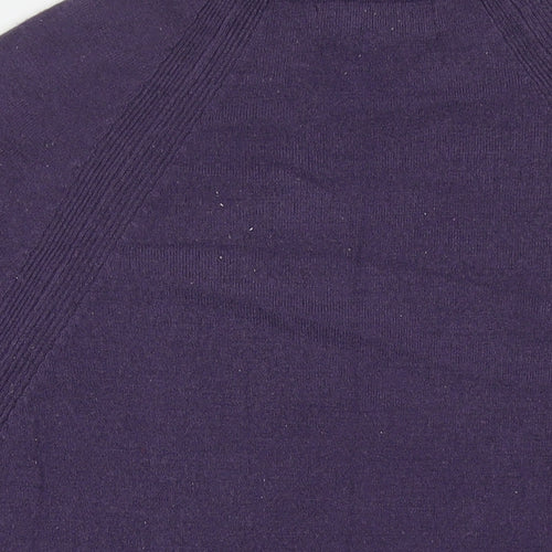 Marks and Spencer Womens Purple Round Neck Acrylic Pullover Jumper Size 12