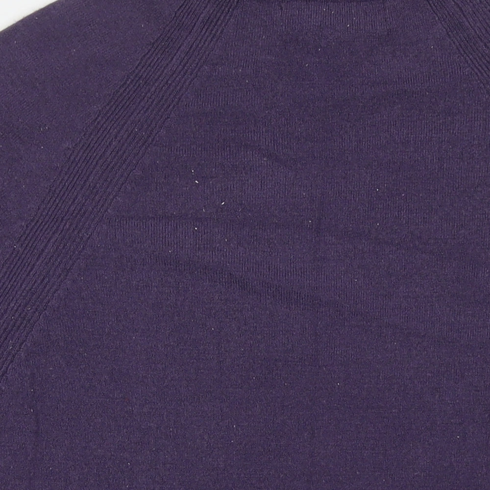 Marks and Spencer Womens Purple Round Neck Acrylic Pullover Jumper Size 12