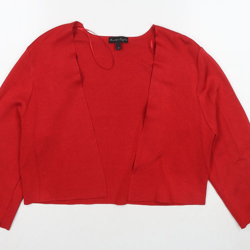 Phase Eight Womens Red V-Neck Viscose Cape Jumper Size 16