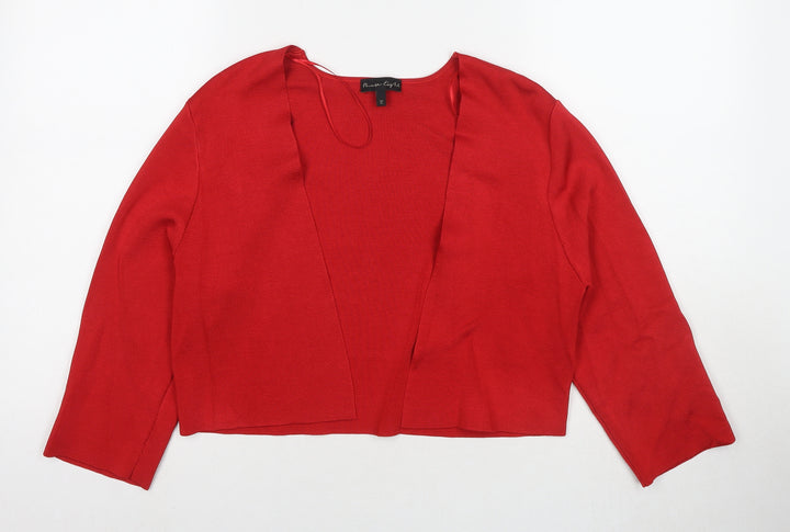 Phase Eight Womens Red V-Neck Viscose Cape Jumper Size 16