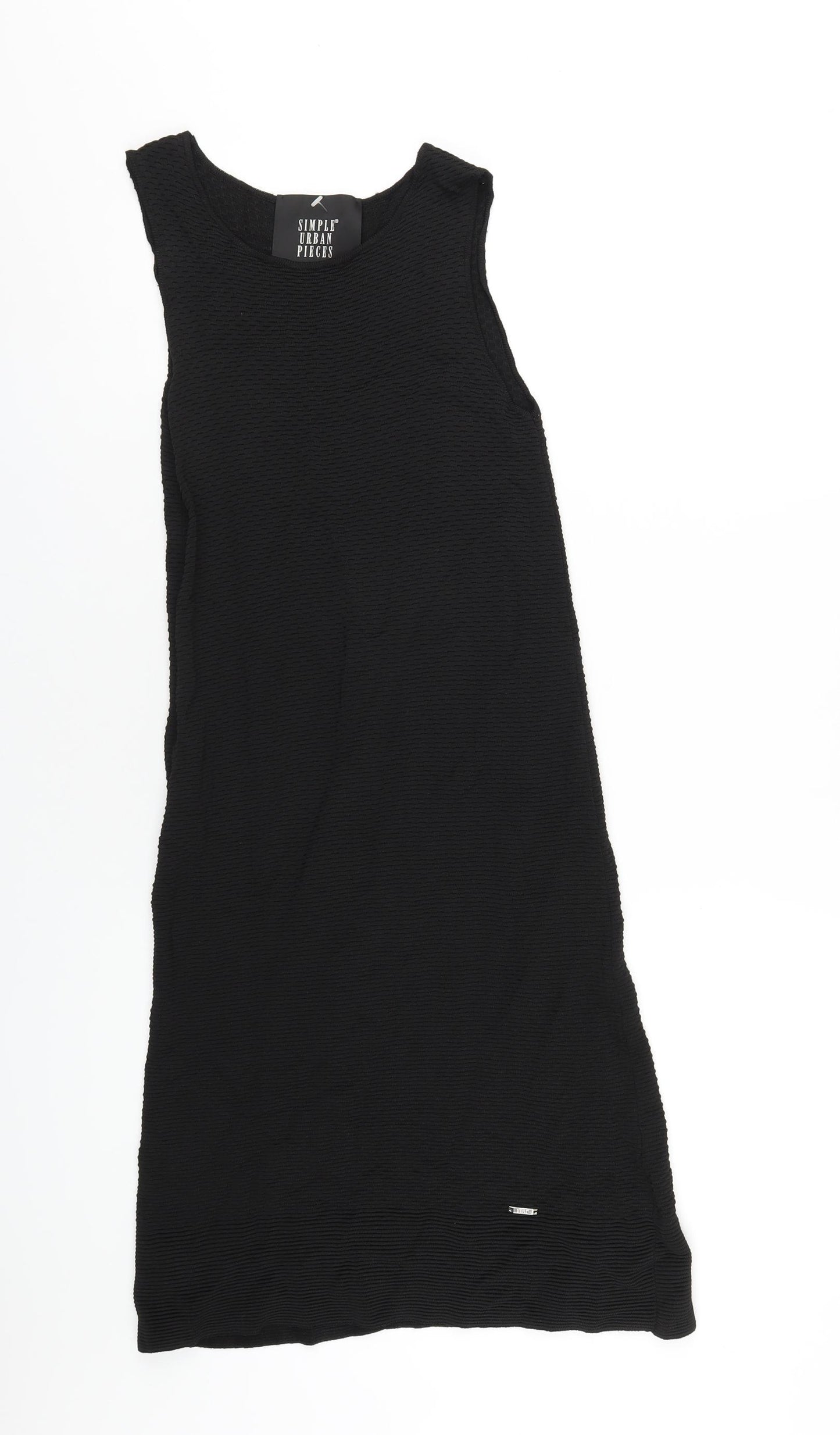 Simple Urban Pieces Womens Black Viscose Tank Dress Size 8 Off the Shoulder Pullover