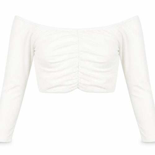 Nakd Womens White Modal Cropped T-Shirt Size M Off the Shoulder - `