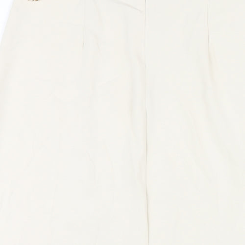 Zara Womens Ivory Polyester A-Line Skirt Size XL Zip