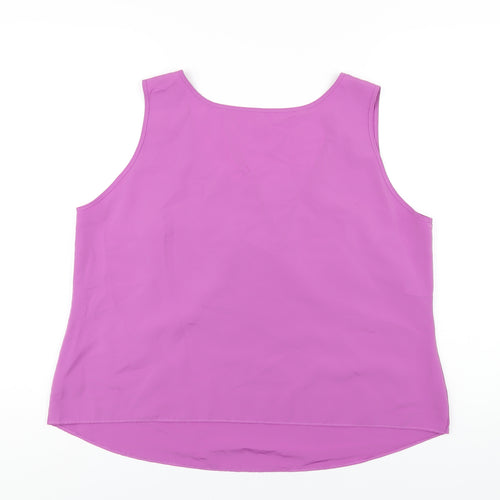 Marks and Spencer Womens Purple Polyester Basic Tank Size 20 Round Neck