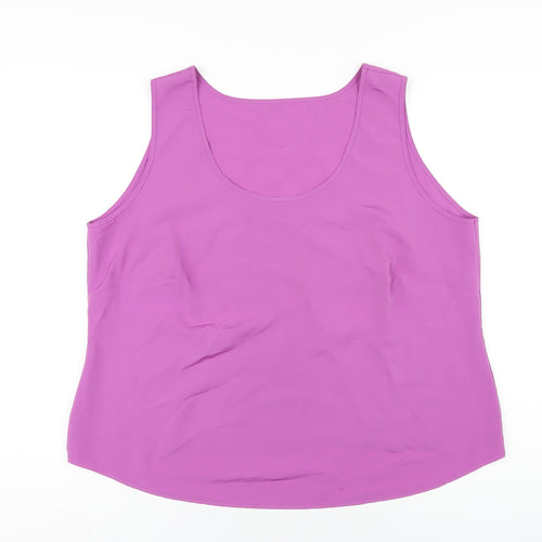 Marks and Spencer Womens Purple Polyester Basic Tank Size 20 Round Neck