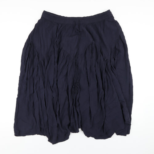 Marks and Spencer Womens Blue Viscose A-Line Skirt Size 14