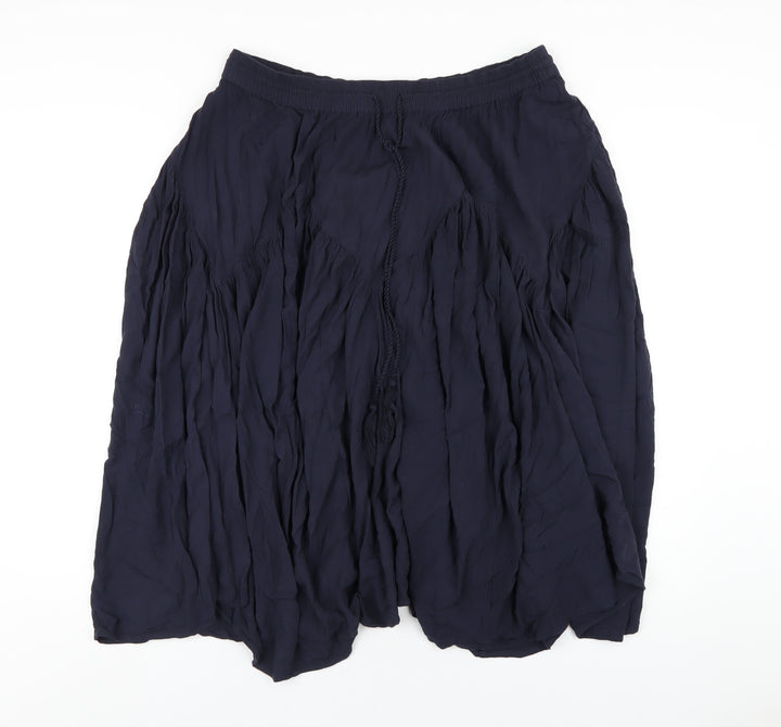 Marks and Spencer Womens Blue Viscose A-Line Skirt Size 14