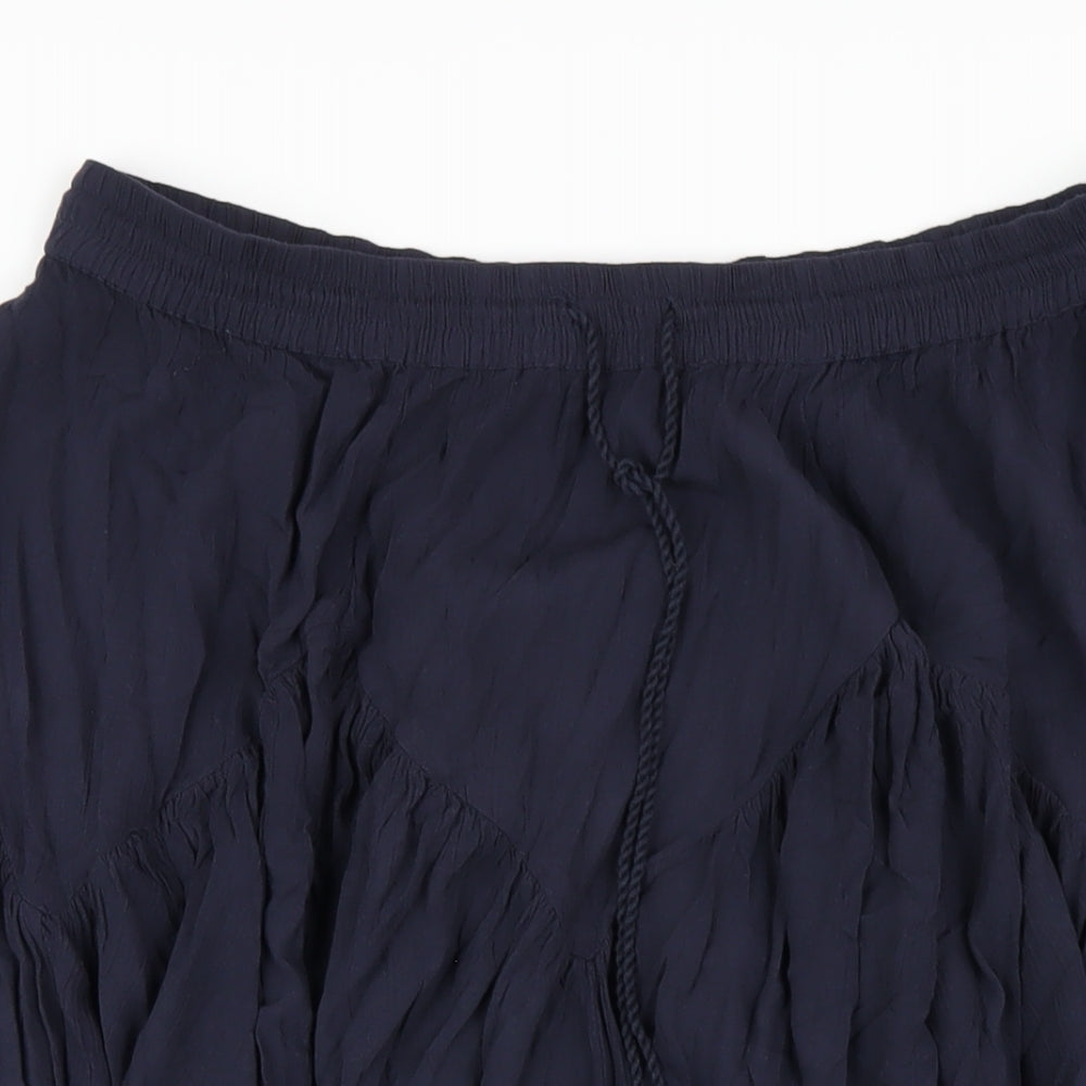 Marks and Spencer Womens Blue Viscose A-Line Skirt Size 14