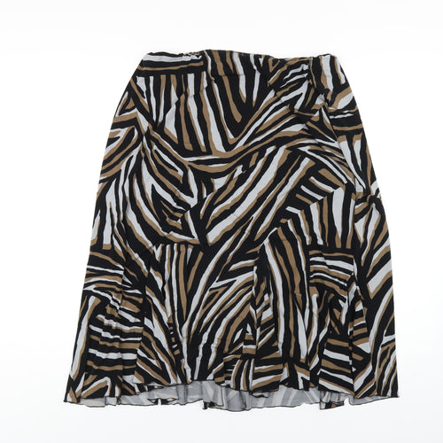 Warehouse Womens Multicoloured Geometric Polyester A-Line Skirt Size 14