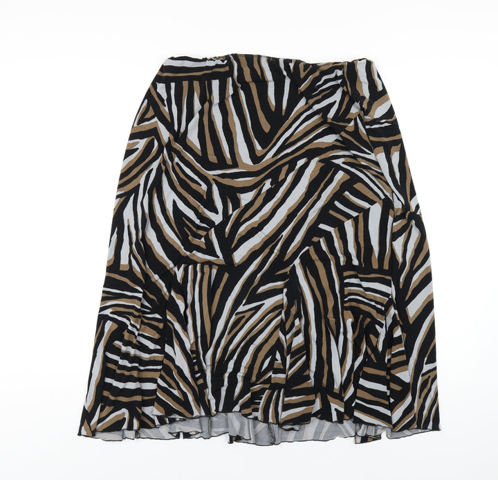 Warehouse Womens Multicoloured Geometric Polyester A-Line Skirt Size 14