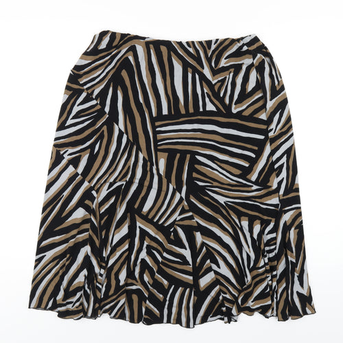 Warehouse Womens Multicoloured Geometric Polyester A-Line Skirt Size 14