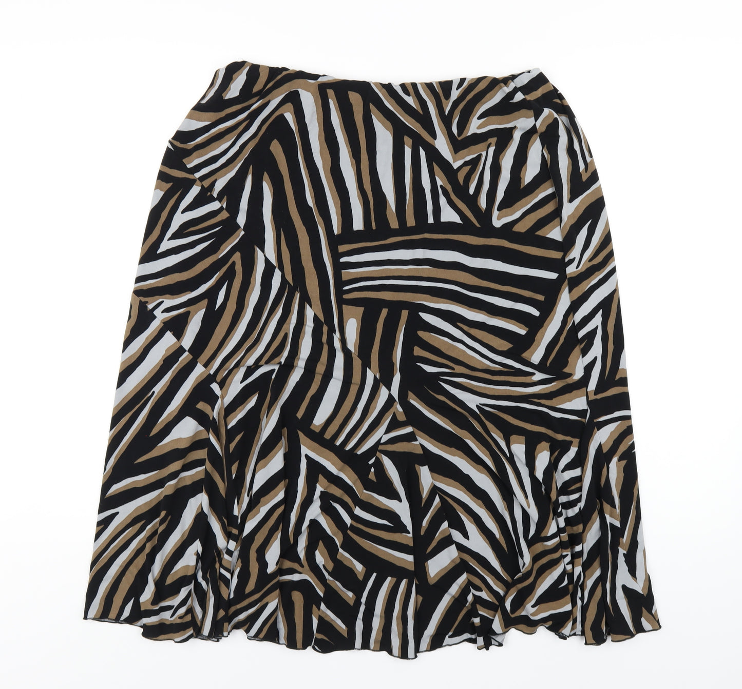Warehouse Womens Multicoloured Geometric Polyester A-Line Skirt Size 14