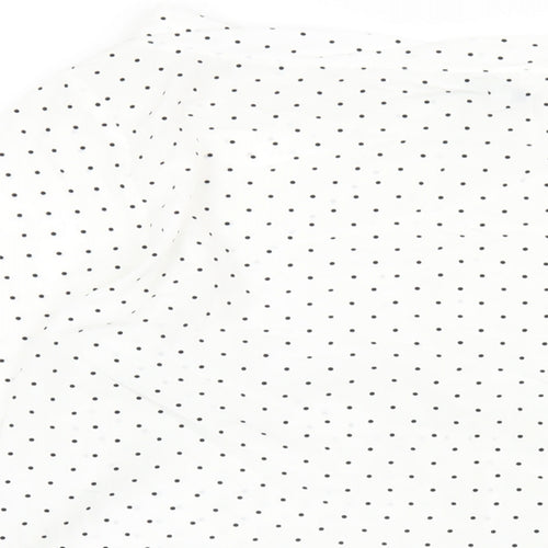 Gap Womens White Polka Dot Polyester Basic Blouse Size L Boat Neck