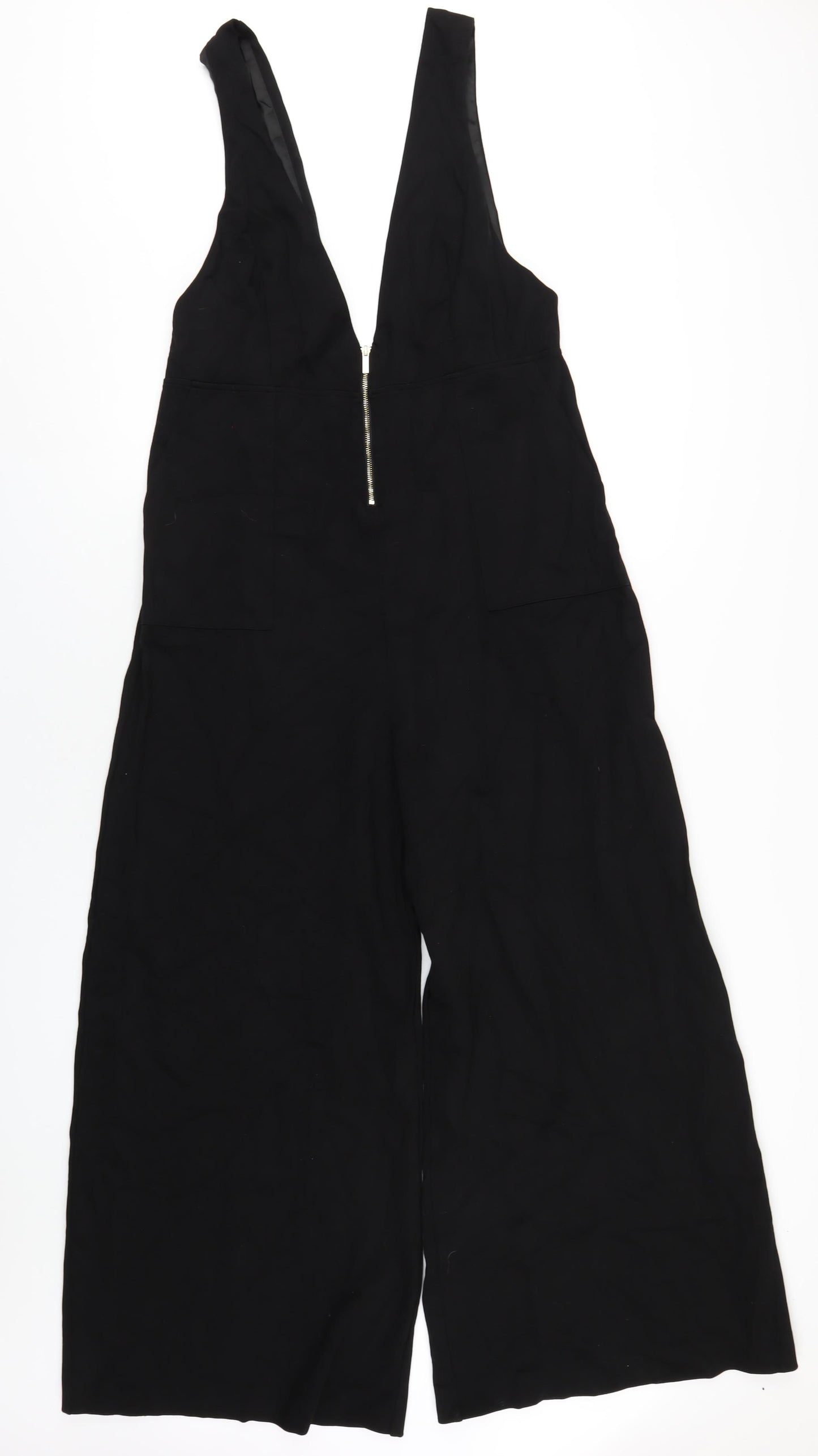 Mint Velvet Womens Black Viscose Jumpsuit One-Piece Size 14 L29 in Zip