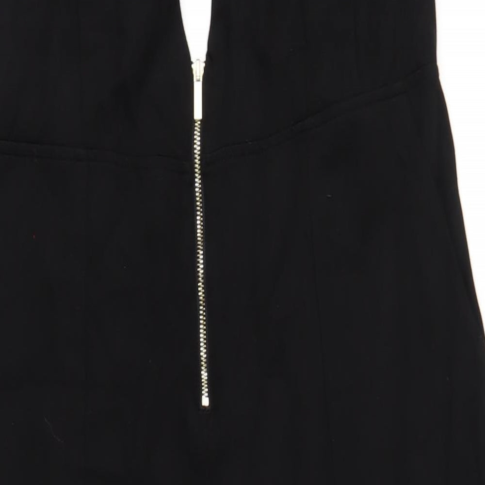 Mint Velvet Womens Black Viscose Jumpsuit One-Piece Size 14 L29 in Zip