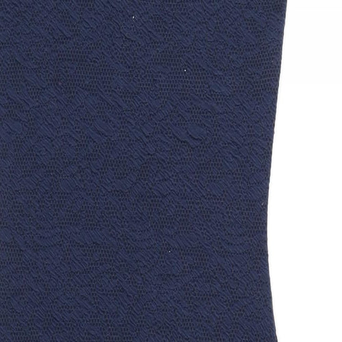 New Look Womens Blue Polyester Bodycon Size 10 Scoop Neck Pullover